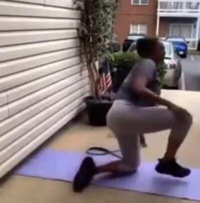 safe to say she gave up on exercising that day