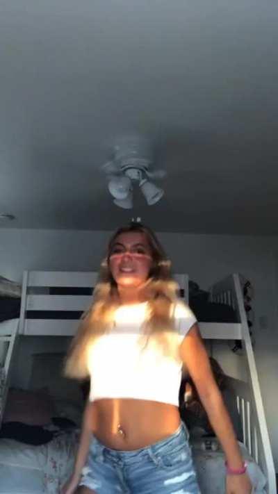 Maya shaking her laffy taffy!