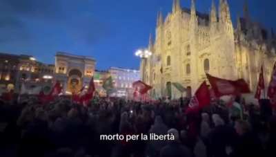 Italians celebrate singing Bella Ciao as they successfully vote down Giorgia Meloni's contriversial constitutional judicial reforms in a referendum