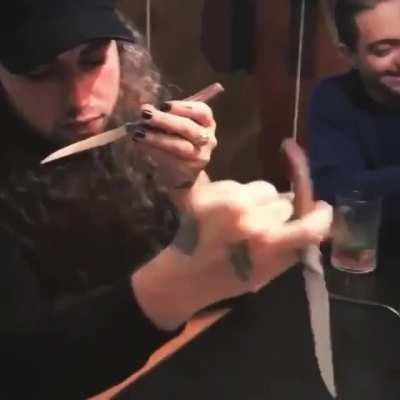 Pull up, swang with the blade