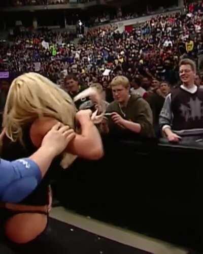 Trish getting her pants ripped off exposing her thong