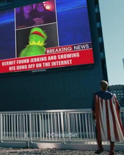 Homelander tells Kermit to jump