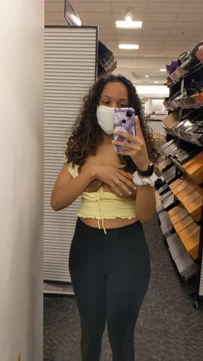 I'm shoe shopping but I probably should buy a bra first