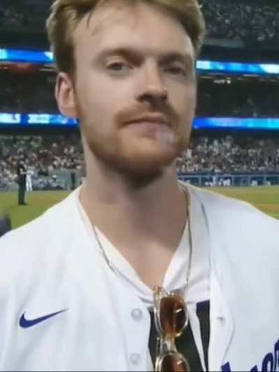 Billie Having Fun at Dodgers game.