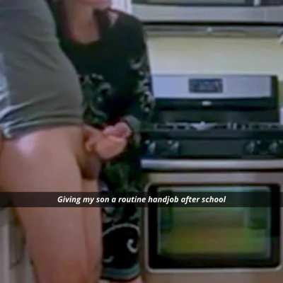Giving my son a routine handjob after school