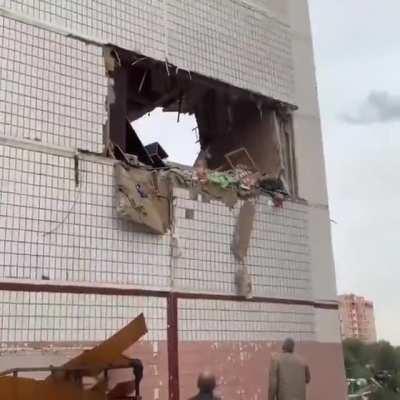 The little girl miraculously survived and did not receive serious injuries after today's gas explosion in a multi-storey building in Noginsk. A total of two people died. In the video, people ask the girl not to move so that she does not fall down.