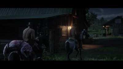 [RDR2] Accidentally told my horse to flee before a cutscene and this happened
