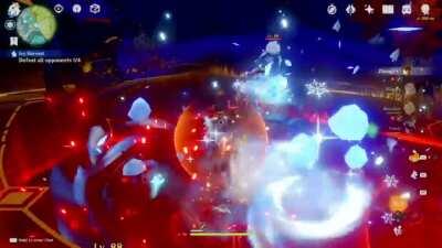 Albedo's elevator adds extra badassery to Zhongli's burst.