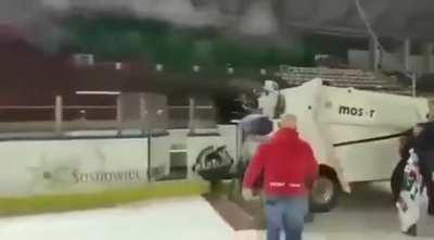 Zamboni driver on a tight schedule