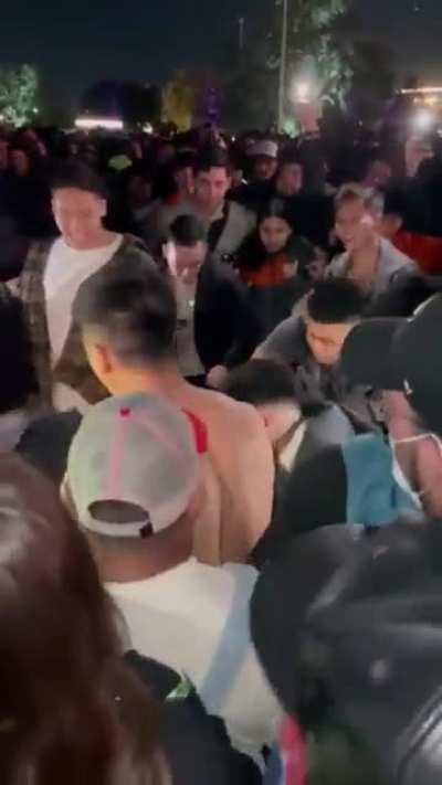 The shirtless Asian guy