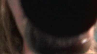 Cayenne Klein licking the lens while covered in cum