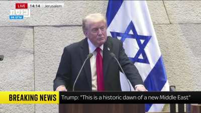 Donald Trump's speech interrupted by left-wing Knesset members