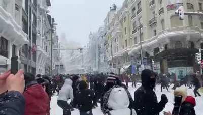 Biggest snowfall in Madrid (Spain) in the last 100 years
