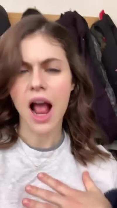 Getting her hair done