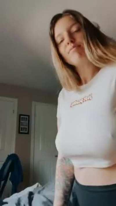 You’ll love watching my big titties bounce as I moan and cum for you 🤭😈