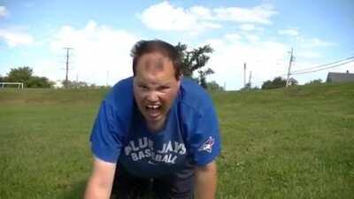Here is the Guy Acting Like a sheep and Making Sheep Noises and the Sheep made a Noise and He is Making a Sheep Noises. Frankie MacDonald  
