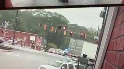 Ignoring the train crossing