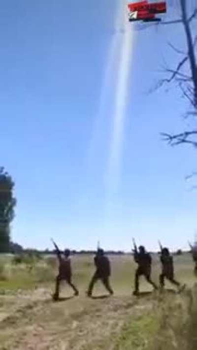 Fighters of the Azov Dnipro regiment stealthily move to a new location