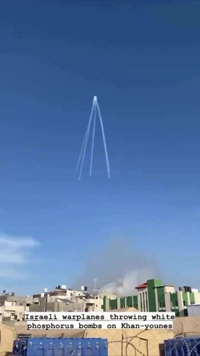 Israel’s use of white phosphorus continues in Gaza. An international war crime repeated with impunity for 60 days and ongoing. 