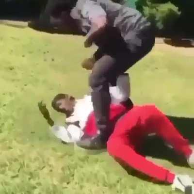 Don’t you ever touch a female bitch 👊