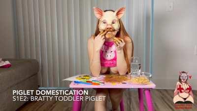 GingerCris - Piglet Domestication: S1E2 Bratty Toddler Piglet 1080p/60fps 37m40s 🐷💩👅👩🏻‍🦰