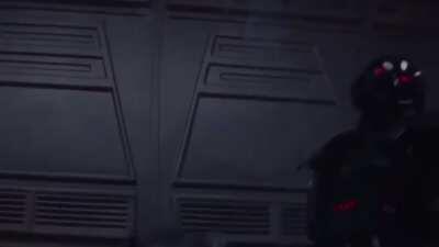 The Mandalorian hallway scene (starring Star Wars Kid)