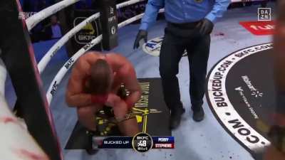 Mike Perry dominates opponent during their BKFC bout