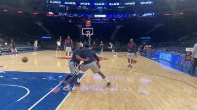 [Highlight] Rui Hachimura working on post moves before the Knicks matchup at MSG last night