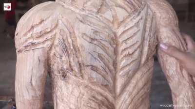 Me - Carving Colossal Titan out of Wood - Attack on Titan