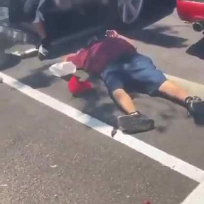 A clown wig wearing a human projectile