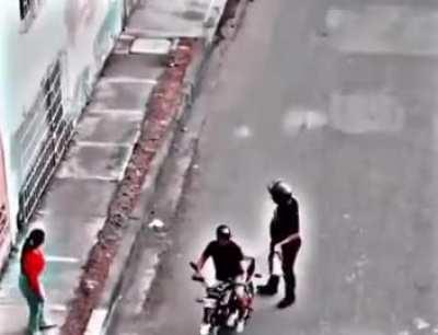 Her lover ran away but the robber felt sorry for her