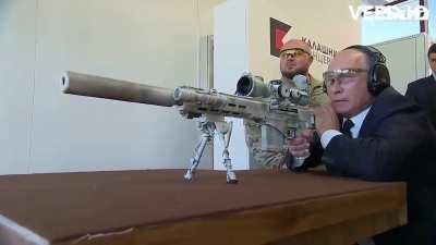 no one told Putin it's a semi auto and he doesn't need to rack it between shots