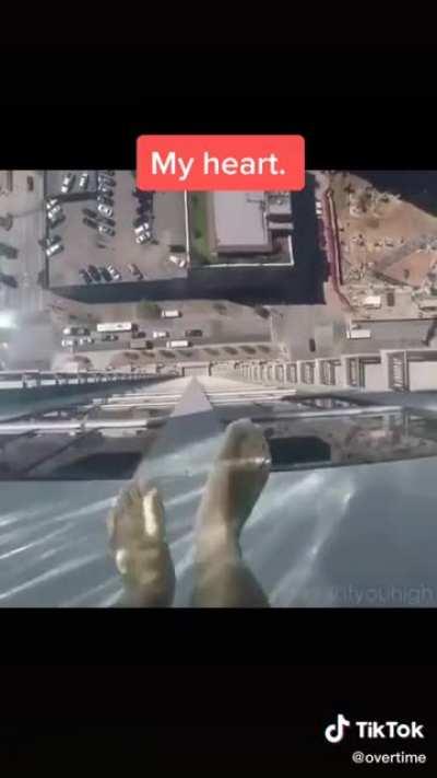 Swimming in a transparent pool.