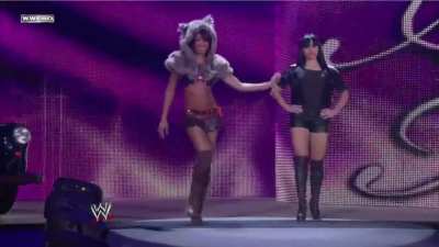 Aksana accompanying Alicia Fox to the ring