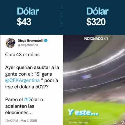 Brancatelli: Dolar a 43 vs Dolar a 320.