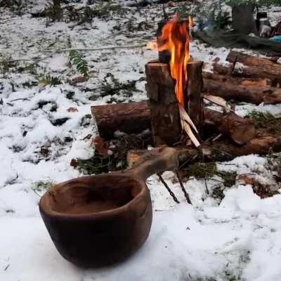 Something special about a coffee in a homemade Kuksa