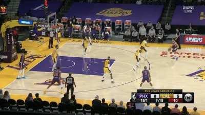 [Highlight] Booker picks out AD to see how he's moving and drills the stepback 3