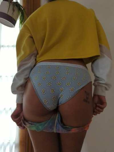 Embracing the freedom that comes with no underwear.