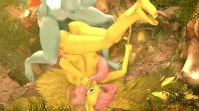 [Certedia][SFM] - Rainbow Dash X Fluttershy Outdoor Fuck - 4K Animation