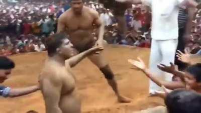 wrestling match with an Olympian