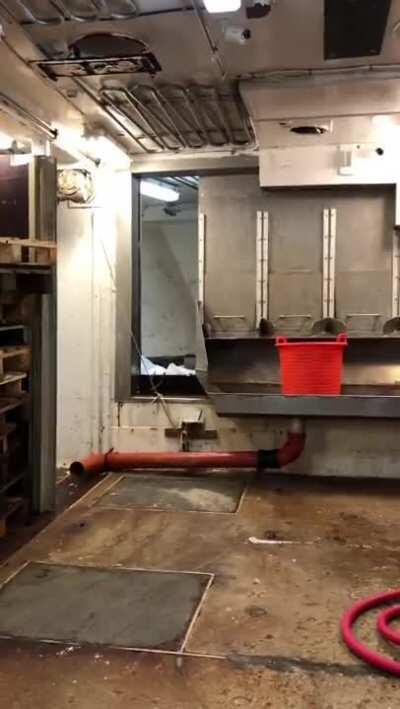 Jumping on a ship that's going over large waves