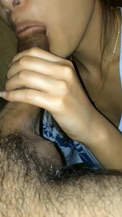 Beautiful cock worship blowjob by sexy Chinese amateur