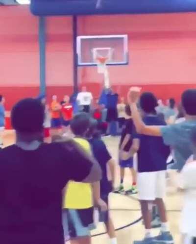 Principal drained a full-court shot with the entire student body watching