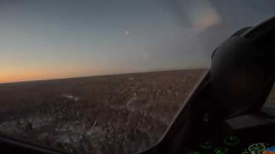 Russian Ka-52 shoots down Ukrainian kamikaze drone. Helmet mounted camera [March 7th 2026]