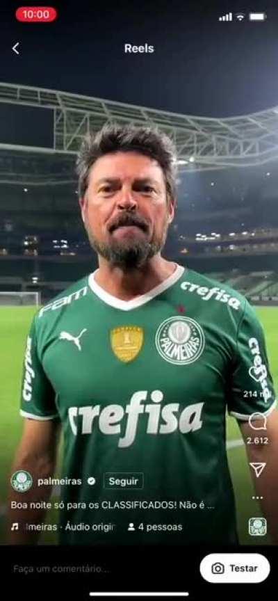 Foi investigar se o Palmeiras estava usando composto V nos jogadores e acabou virando Palmeirense.