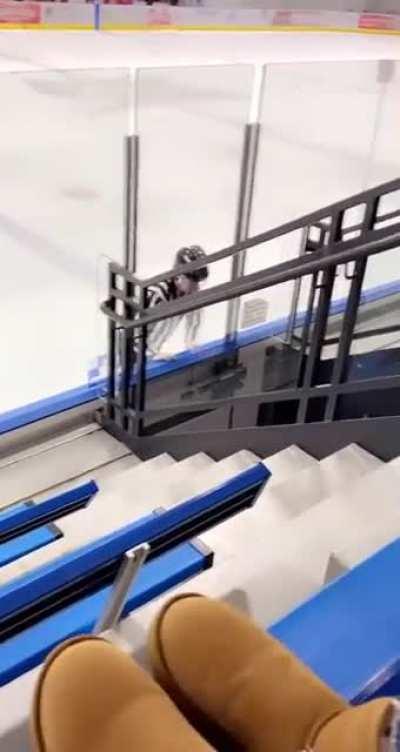 Drunk ref at my daughters game leaving the ice