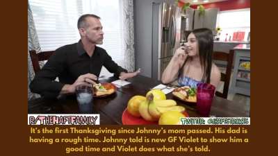 First Thanksgiving without his wife - son loans him his GF