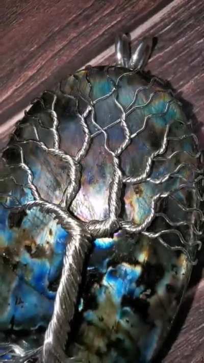 I made some pendants with labradorite gemstones.