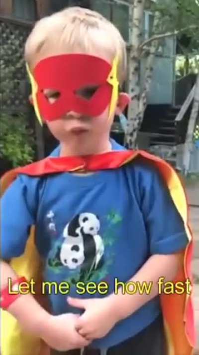 Kid thinks he's flash😅