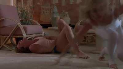 Sheree J. Wilson Knees a Man in the Balls in Fraternity Vacation (1985)